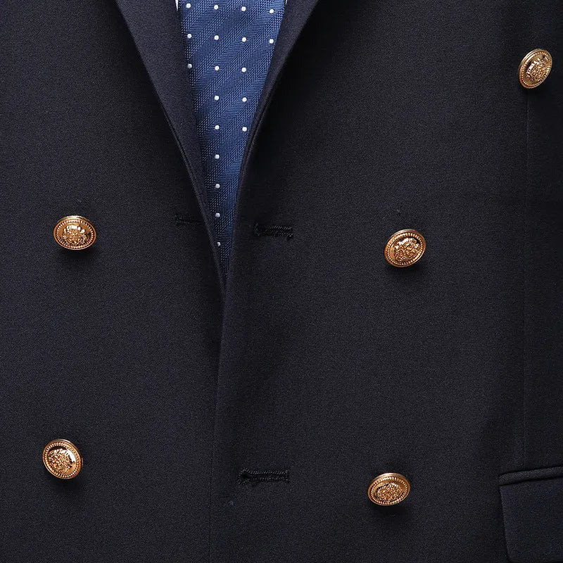 Men’s Double-Breasted Suit – Tailored Two-Piece Set for Weddings & Formal Occasions