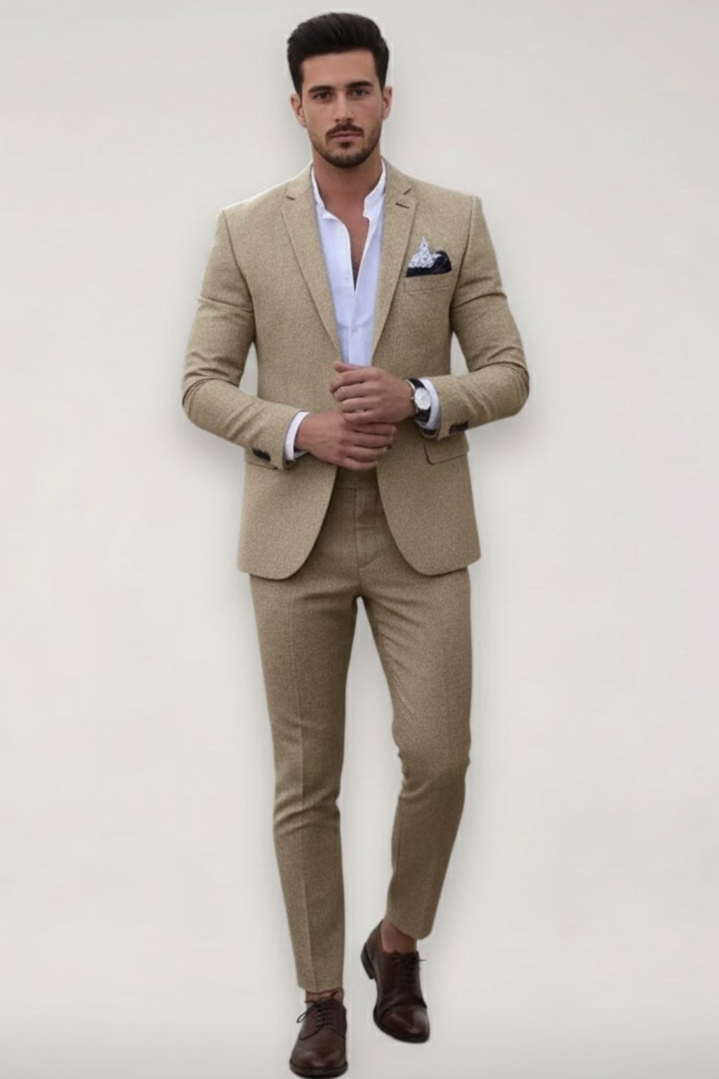 Men’s Slim Fit 2-Piece Suit – Tailored Blazer and Trousers Set for Wedding Guests