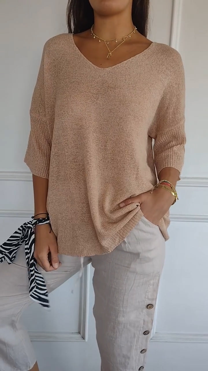 Chic and Stylish Loose V-Neck Top for Women