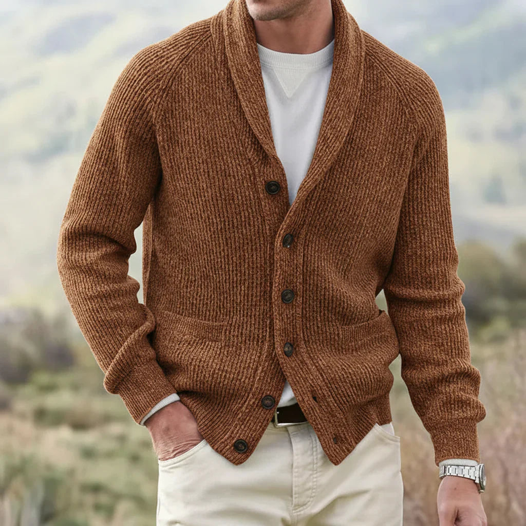 Men’s Shawl Collar Cardigan – Smart Casual Layering
