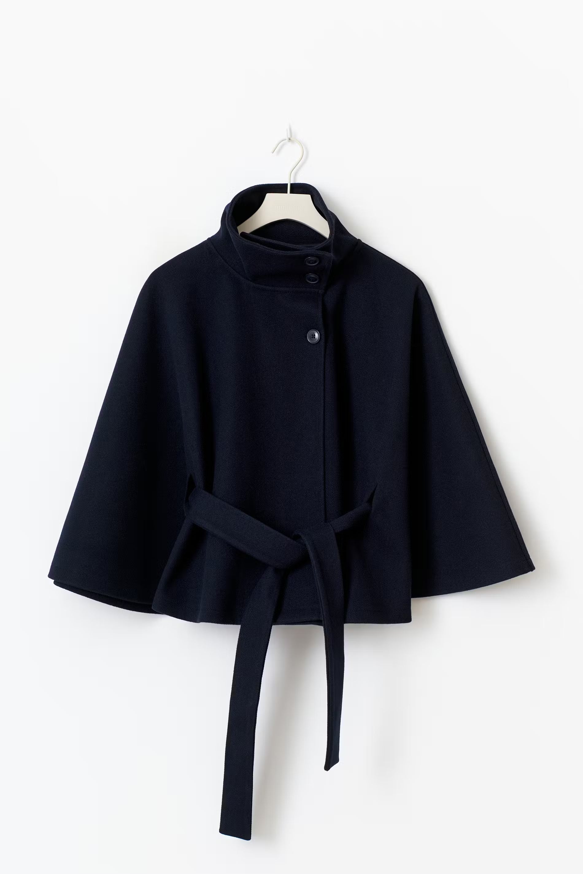 Ivanna Wool Coat Woman – Elegant High Collar with Removable Belt & Casual Cut