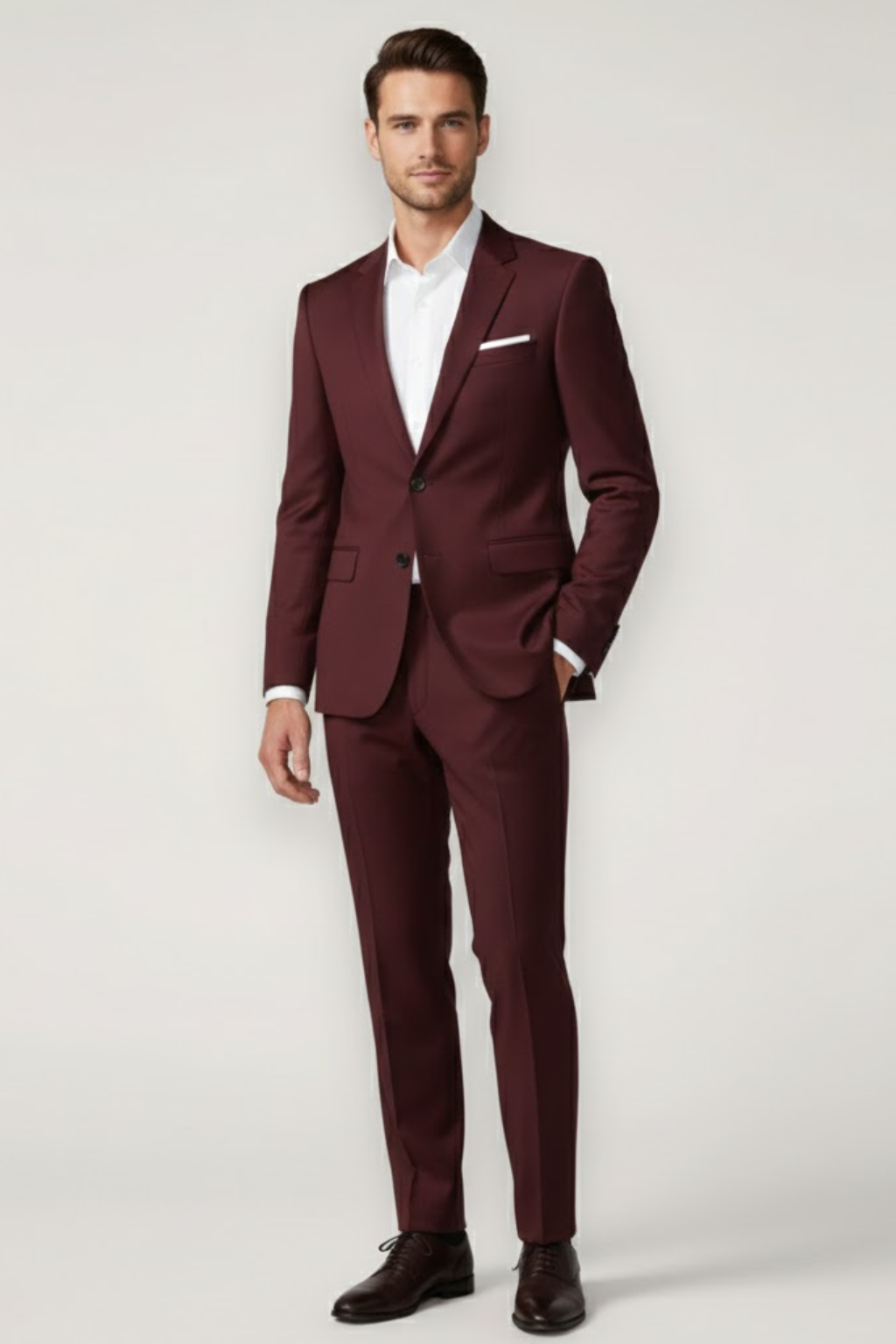 Men’s Two-Piece Slim Fit Suit – Tailored Blazer and Trousers for Weddings and Events
