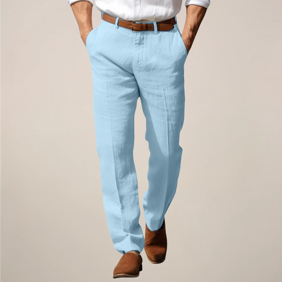 Men’s Lightweight Straight-Leg Trousers – Breathable Summer Smart-Casual Pants