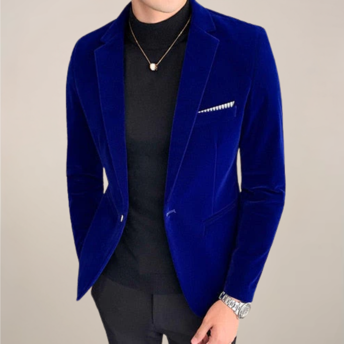 Men’s Italy Velvet Blazer – Slim Tailored Evening Jacket