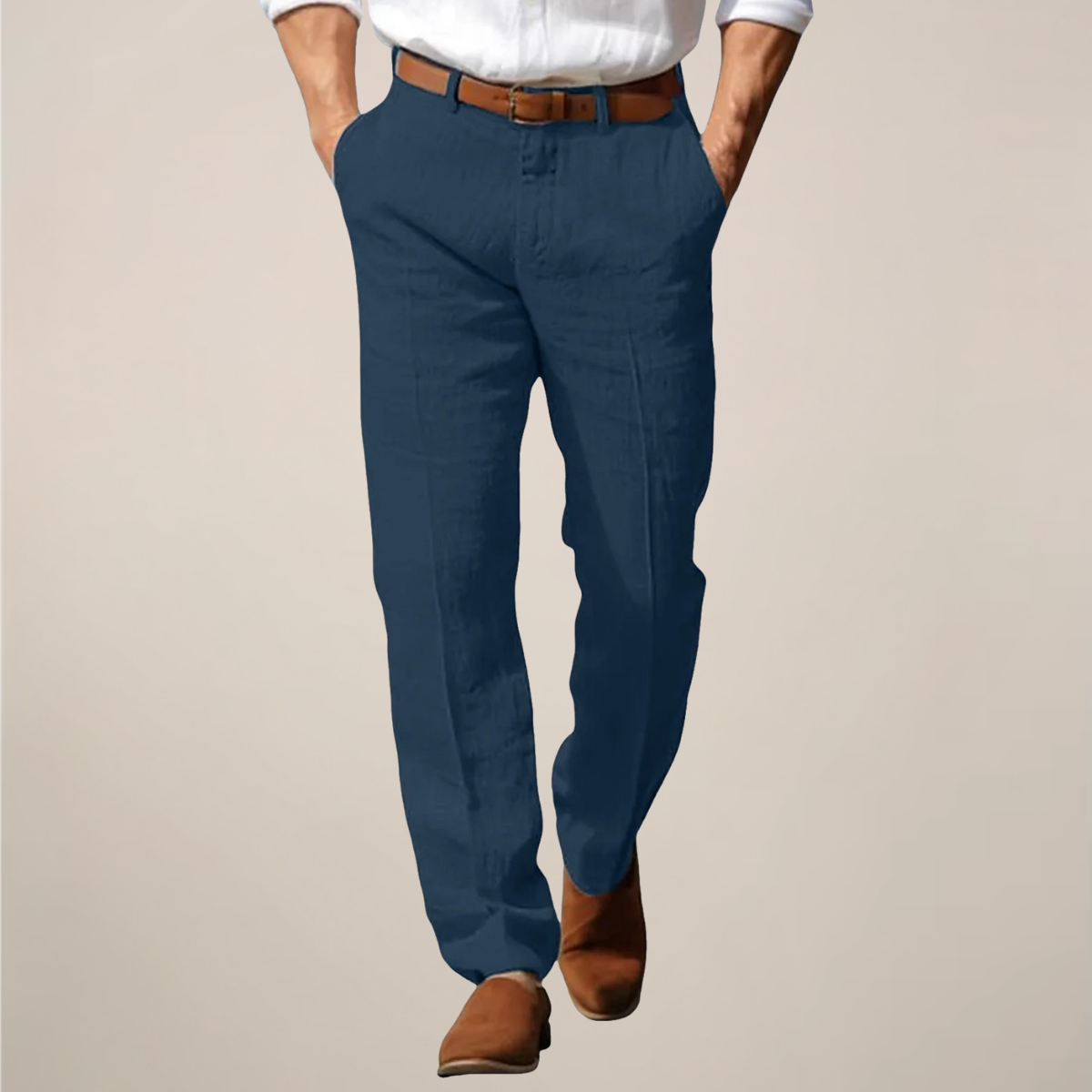 Men’s Lightweight Straight-Leg Trousers – Breathable Summer Smart-Casual Pants