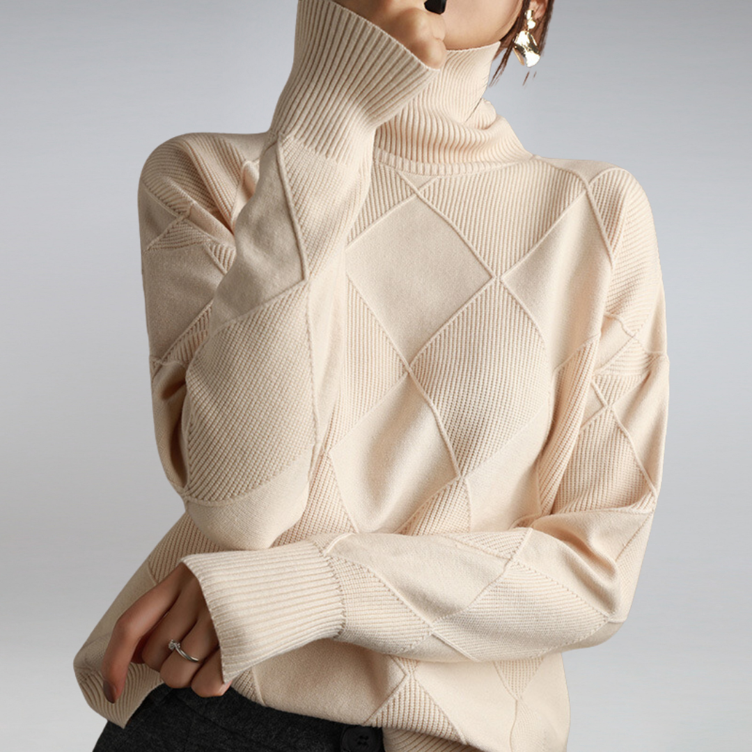 Penelope Pull Femme – Elegant & Soft Turtleneck Cashmere Sweater for Winter Comfort