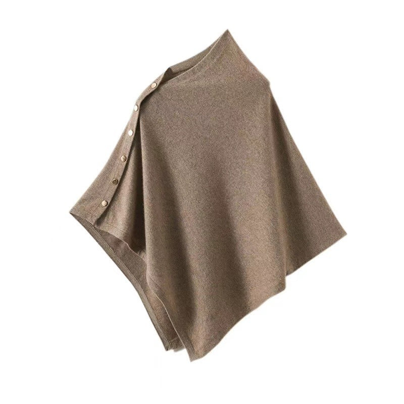 Ivora Femme Poncho – Elegant Scarf Poncho in Soft Fabric with Button Closure