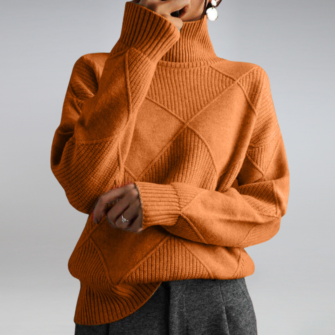 Penelope Pull Femme – Elegant & Soft Turtleneck Cashmere Sweater for Winter Comfort