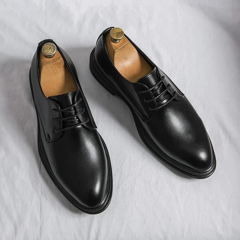 Men’s Black Patent Derby Dress Shoes – Formal Gloss Dress Foot Wear