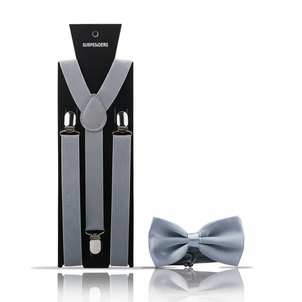 Men’s Bow Tie & Suspenders Set – Formal Adjustable Style