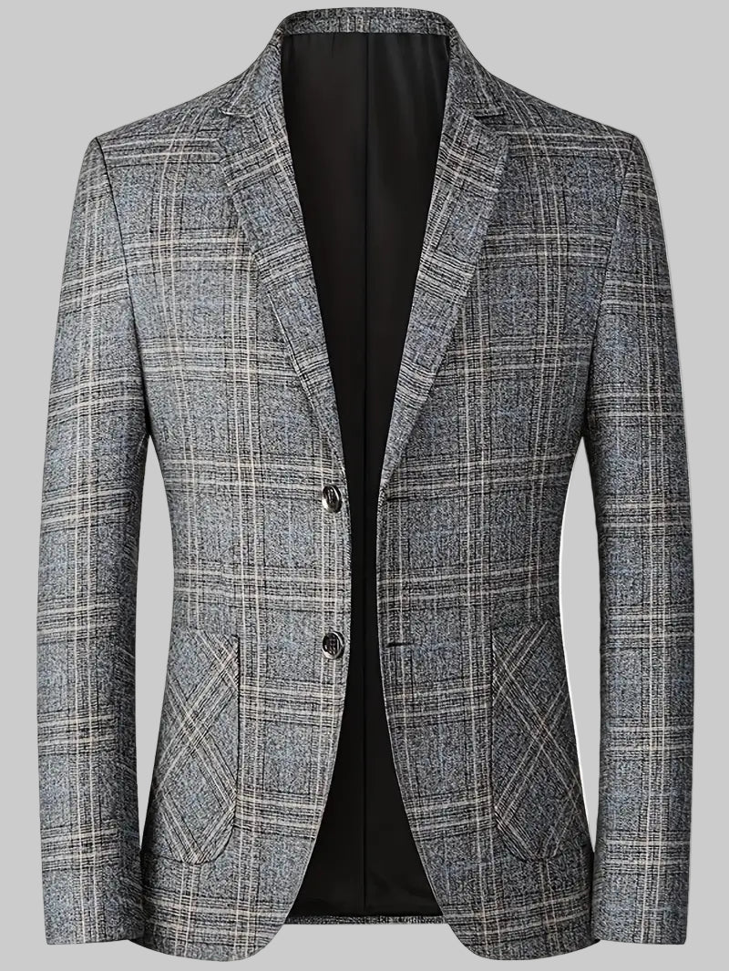 Men’s Checked Blazer Jacket – Tailored Heritage Style for Smart Casual & Business Wear
