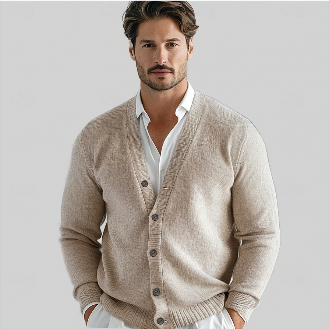 Men’s Classic Button-Up Cardigan – Versatile Smart Casual Knit Wear