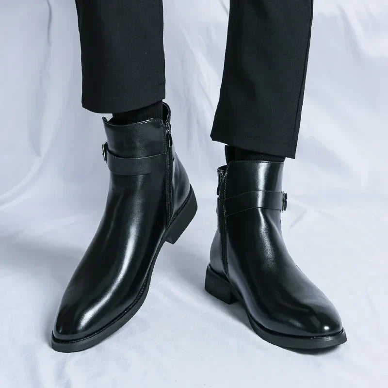 Men’s Classic Chelsea Boots with Side Zipper – Sleek Everyday Elegance and Comfort