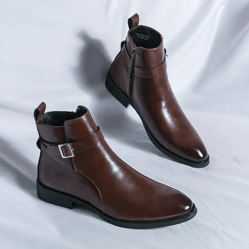 Men’s Classic Chelsea Boots with Side Zipper – Sleek Everyday Elegance and Comfort
