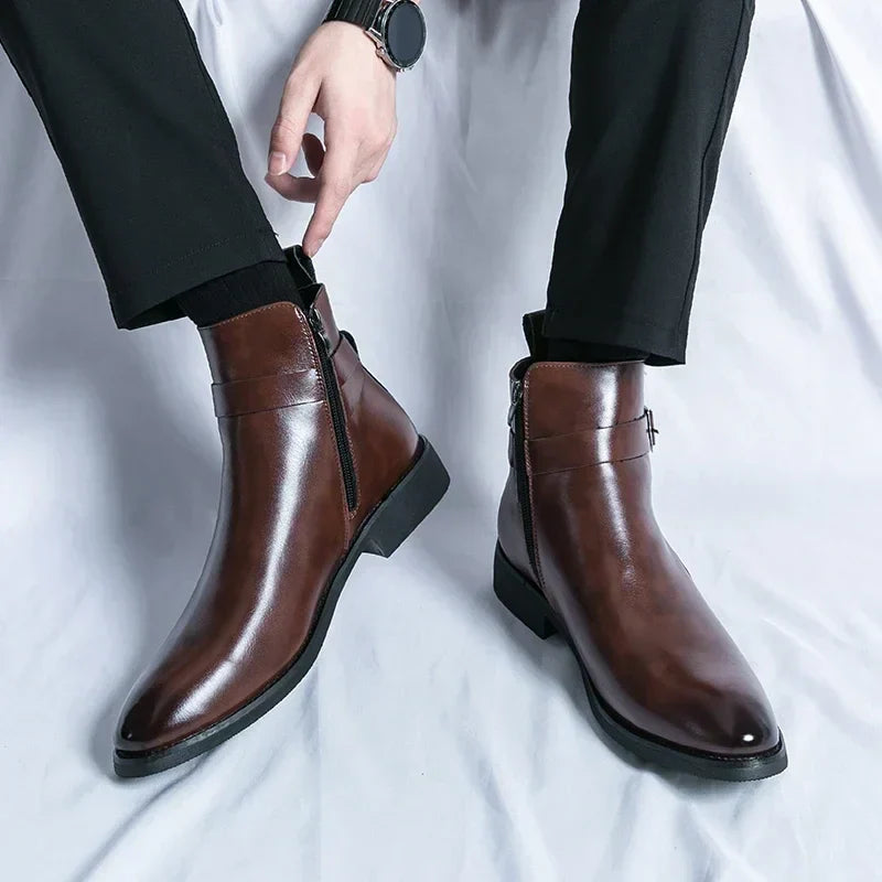 Men’s Classic Chelsea Boots with Side Zipper – Sleek Everyday Elegance and Comfort
