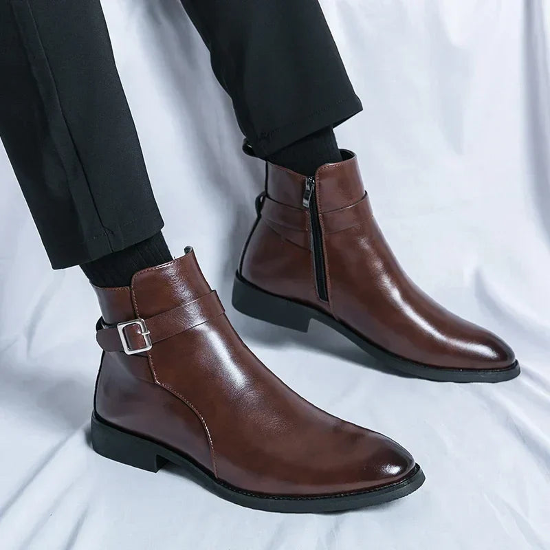 Men’s Classic Chelsea Boots with Side Zipper – Sleek Everyday Elegance and Comfort