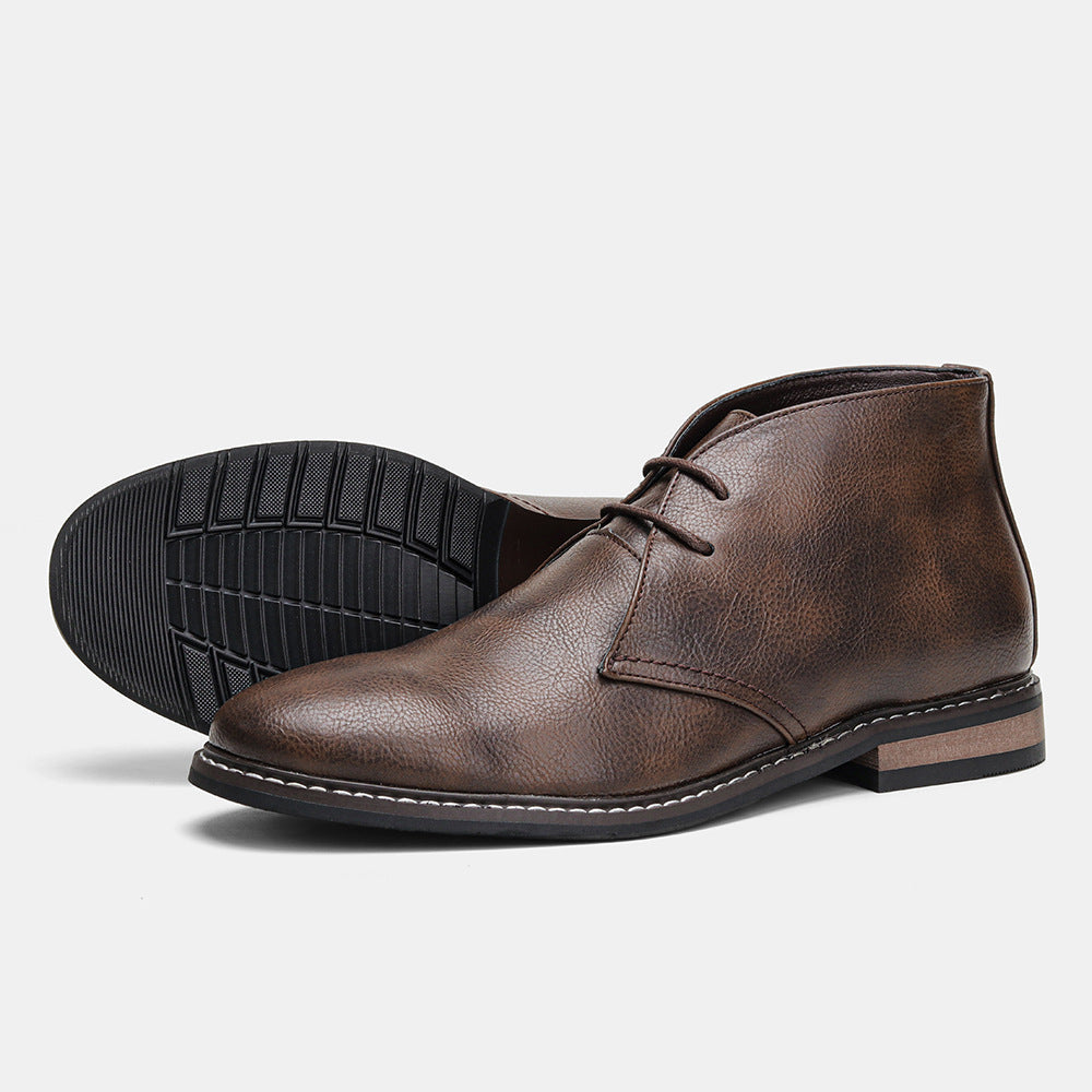 Men’s Classic Lace-Up Ankle Boots – Formal Desert Style