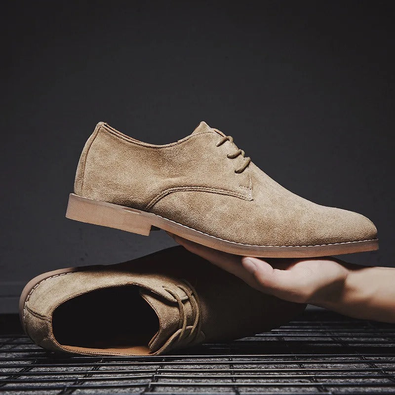 Men’s Classic Lace-Up Dress Shoes – Smart Suede Design for Weddings and Formal Occasions