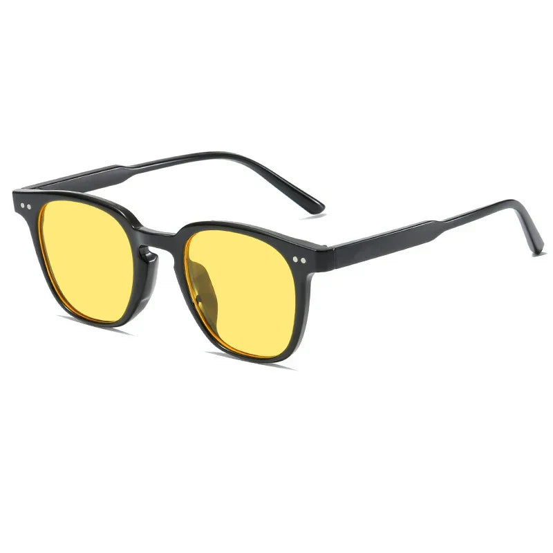 Men’s Clear Frame Square Sunglasses with Dark Lenses – Casual Eyewear