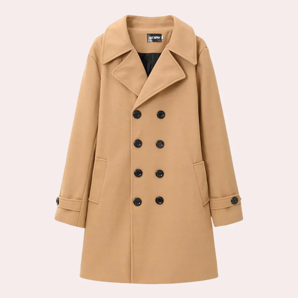 Men’s Double-Breasted Overcoat – All-Season Tailored Outerwear