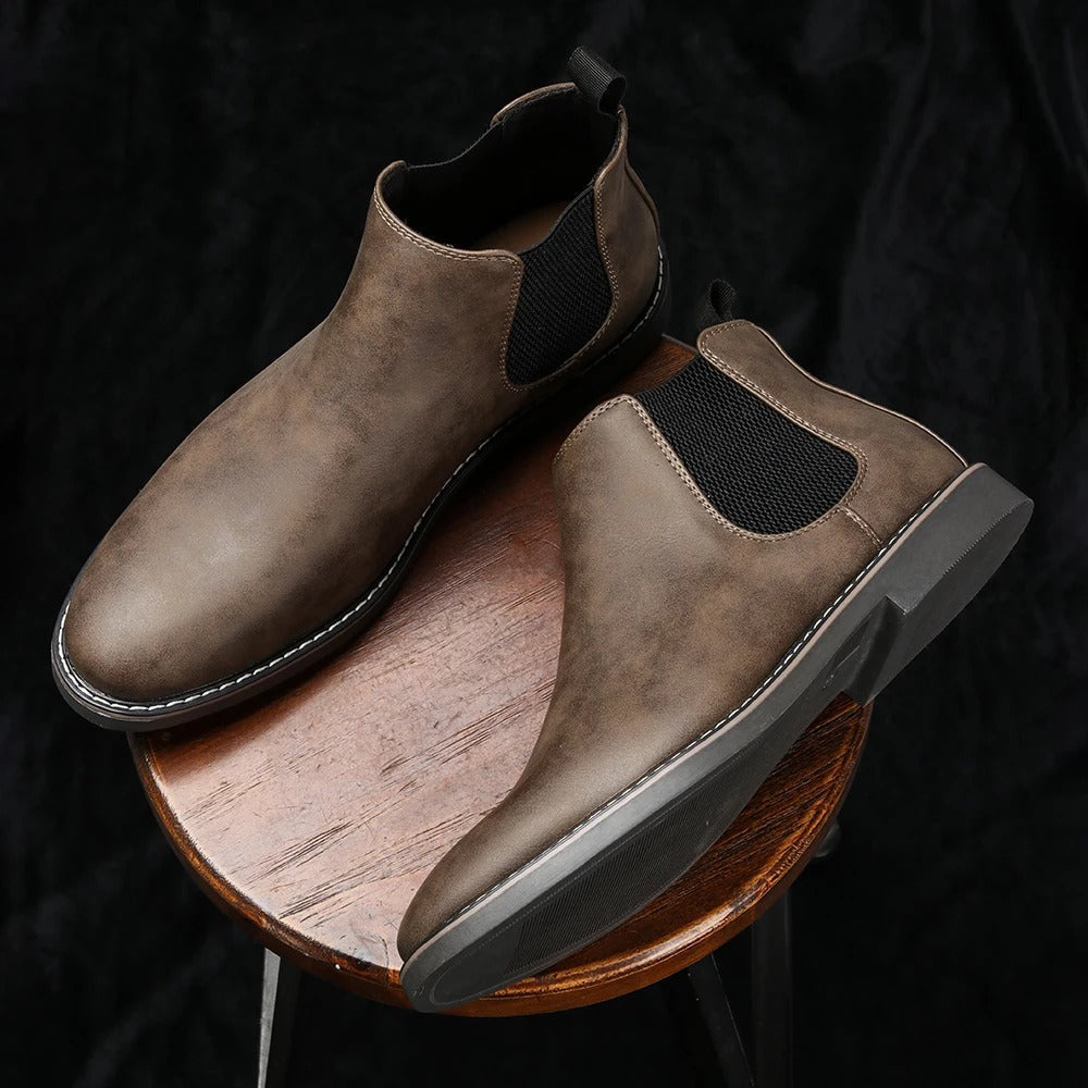 Men’s Dress Chelsea Boots with Sleek Elastic Side Panels – Smart Casual