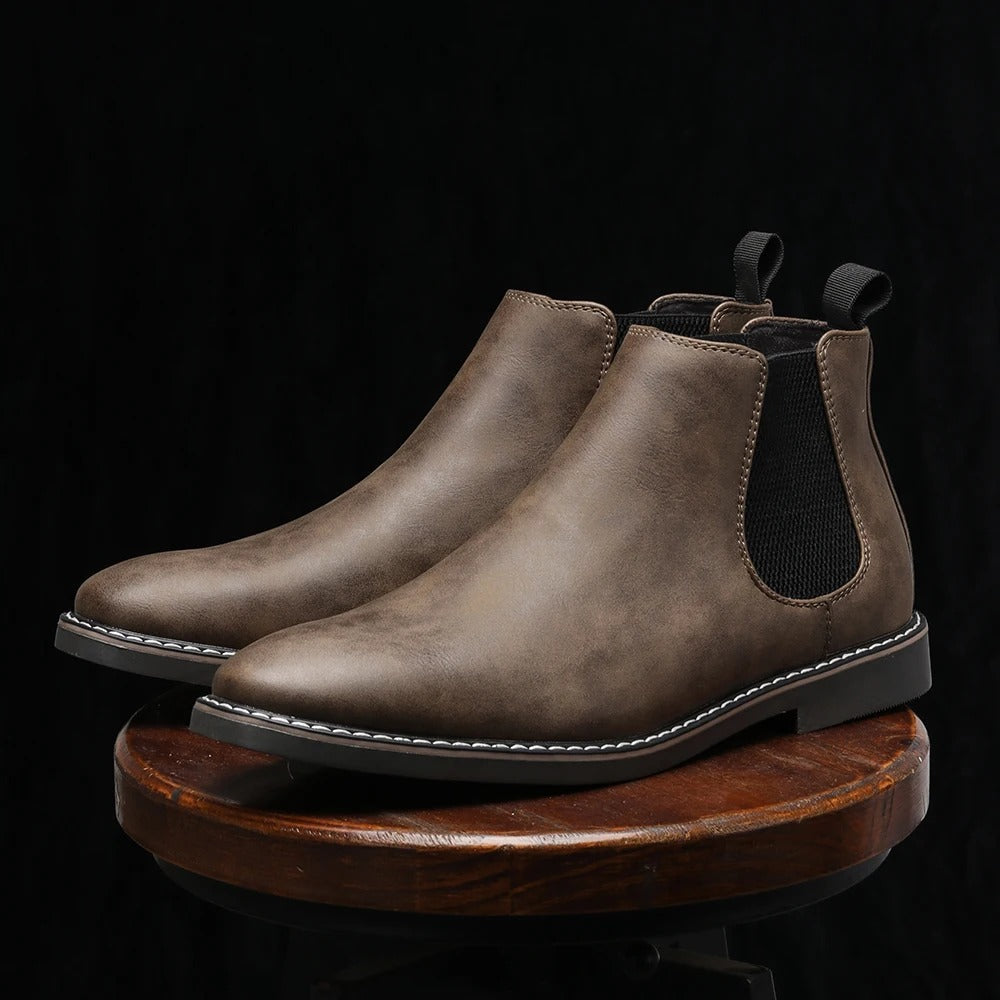 Men’s Dress Chelsea Boots with Sleek Elastic Side Panels – Smart Casual