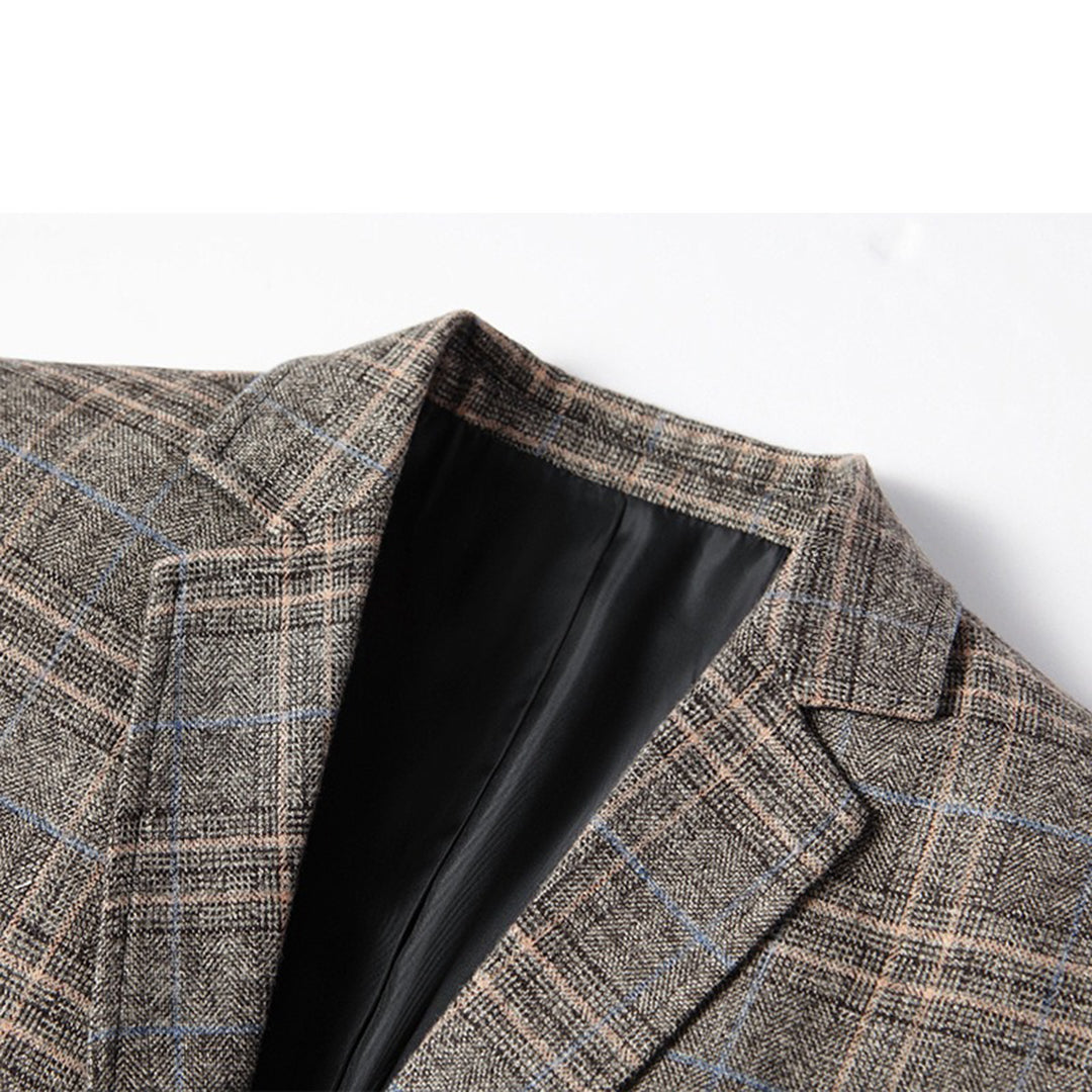Men’s Embroidered Slim Fit Blazer – Tailored One-Button Jacket for Events and Occasions