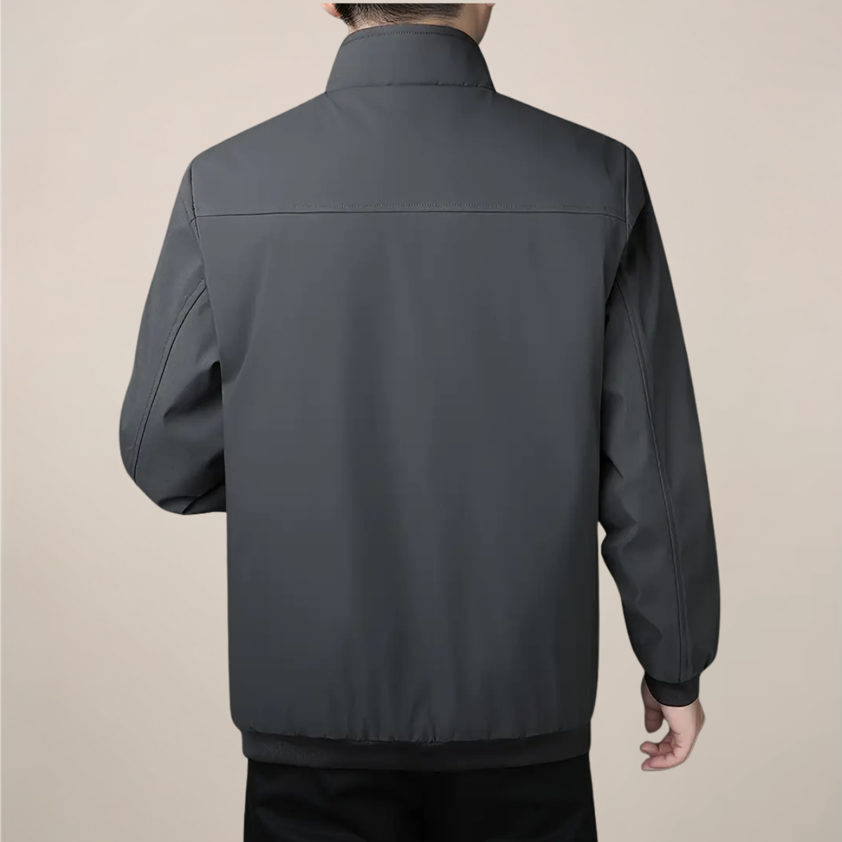 Men’s Fleece-Lined Jacket – Warm Stand Collar Zip-Up Coat for Winter & Casual Wear