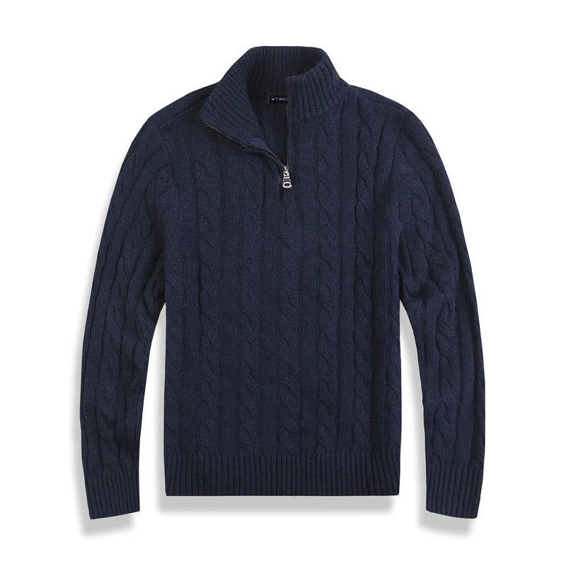 Men’s Half Zip Cable Knit Sweater – Classic Winter Layer