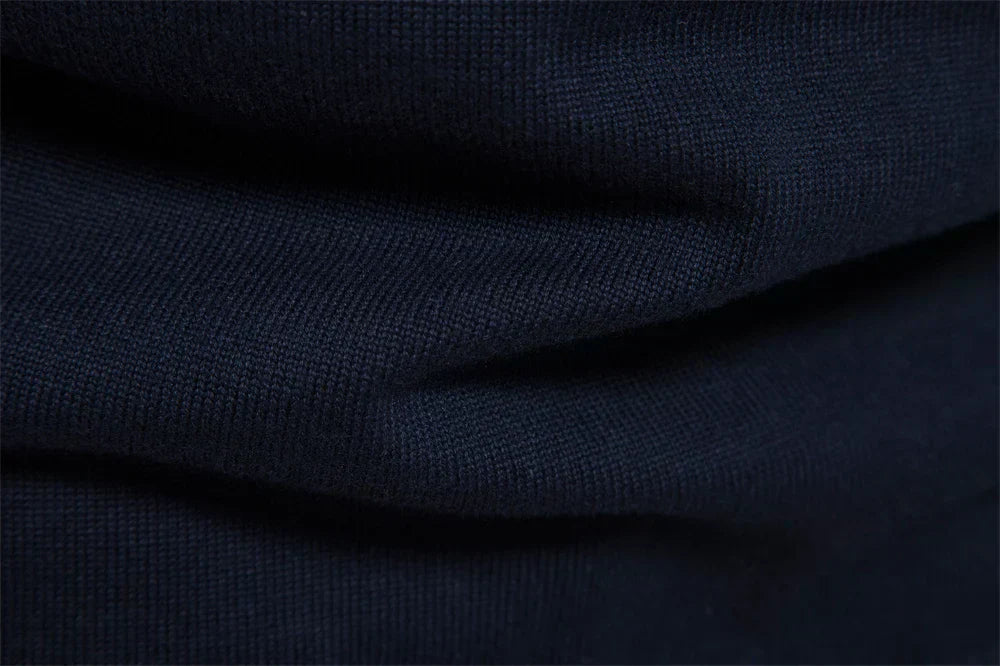 Men’s Half Zip Knitted Sweater with Bold Stripes – Autumn/Winter Casual Wear