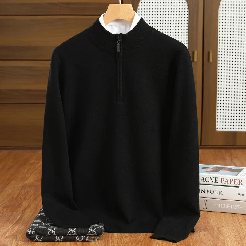 Men’s Half-Zip Mock Neck Pullover – Tailored Fit