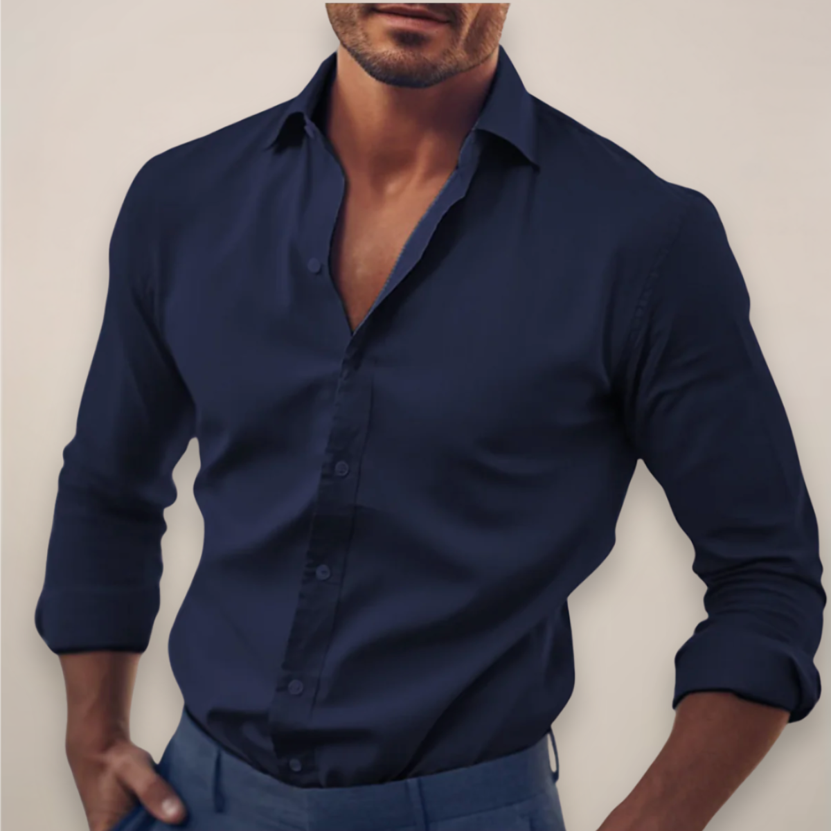 Men’s Long Sleeve Shirt – Smart Button-Up in Classic Colours