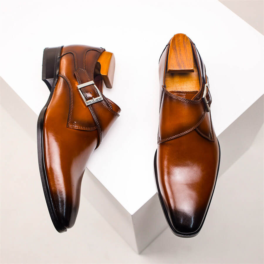 Men’s Monk Strap Dress Shoes – Classic Buckle Detail