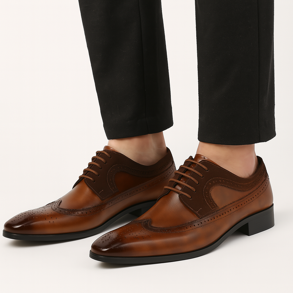 Men’s Oxford Dress Shoes with Wingtip Brogue Detailing – Formal and Smart Casual