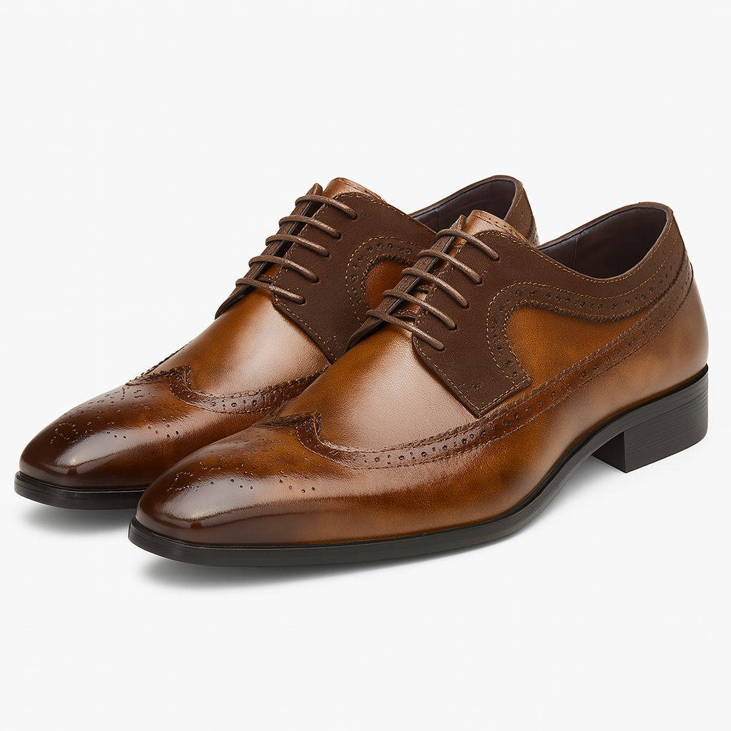 Men’s Oxford Dress Shoes with Wingtip Brogue Detailing – Formal and Smart Casual