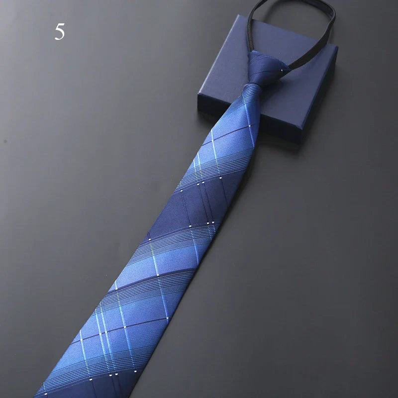 Men’s Pre-Tied Elastic Necktie – Slim Formal Tie for Business & Weddings