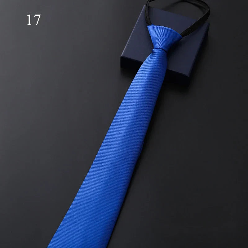 Men’s Pre-Tied Elastic Necktie – Slim Formal Tie for Business & Weddings