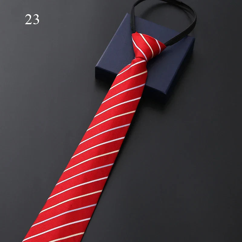 Men’s Pre-Tied Elastic Necktie – Slim Formal Tie for Business & Weddings