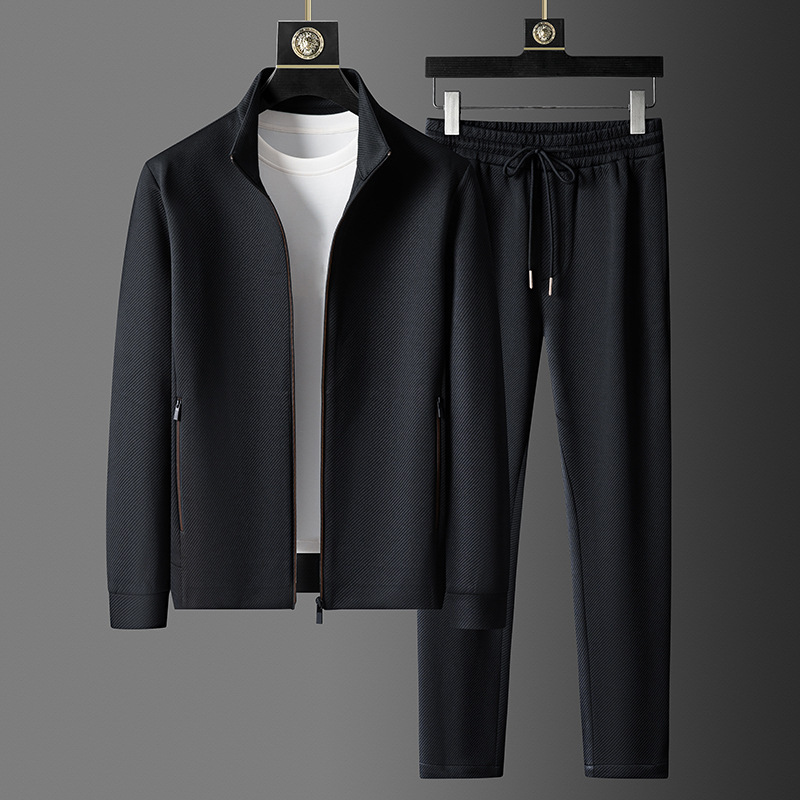 Men’s Tracksuit Set – Zip-Up Jacket and Tapered Joggers for Smart Casual Wear