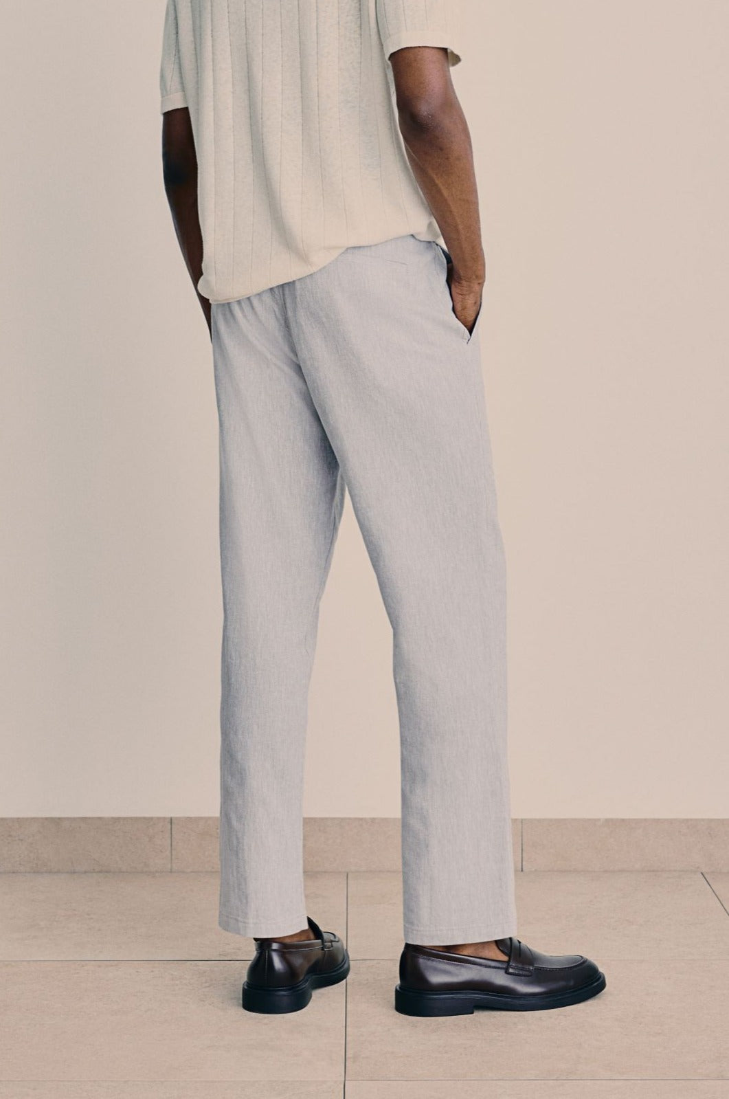 Men’s Relaxed Drawstring Trousers – Smart Casual Fit