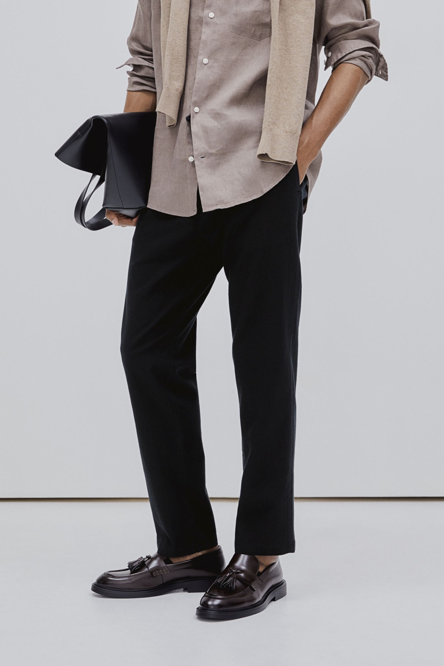 Men’s Relaxed Drawstring Trousers – Smart Casual Fit