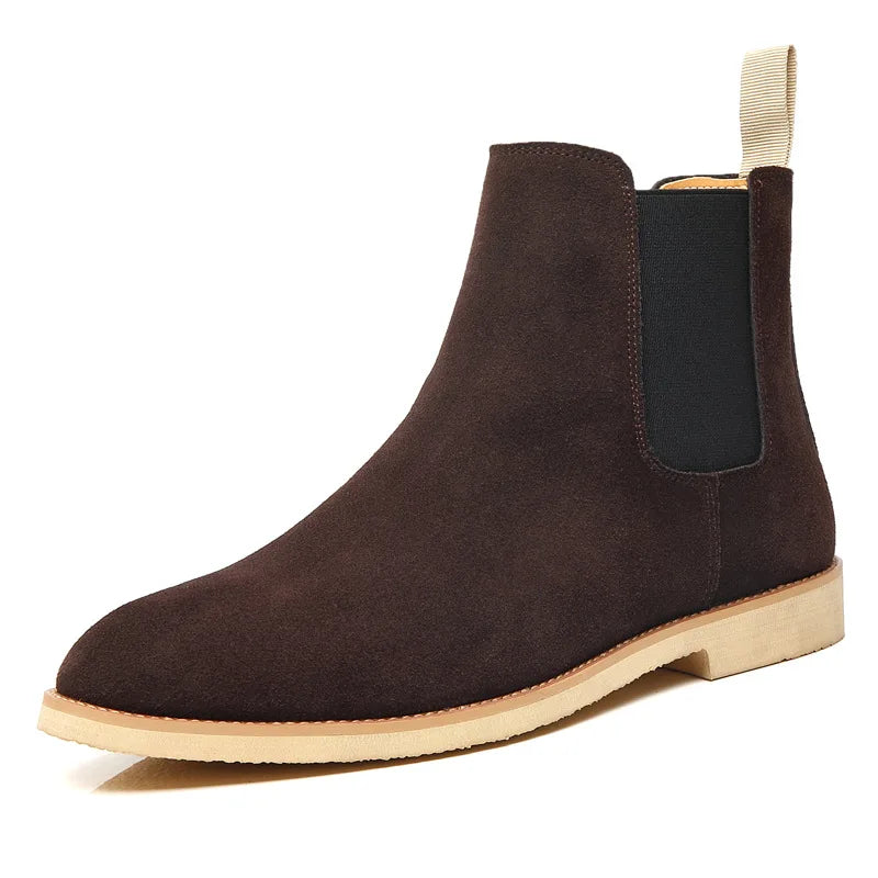 Men’s Retro Chelsea Boots – Medium-High Ankle Design