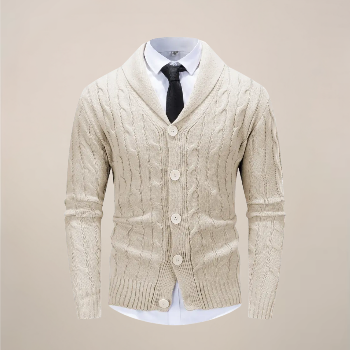 Men’s Shawl Collar Cardigan – Chunky Knit Sweater for Smart Casual & Winter Wear