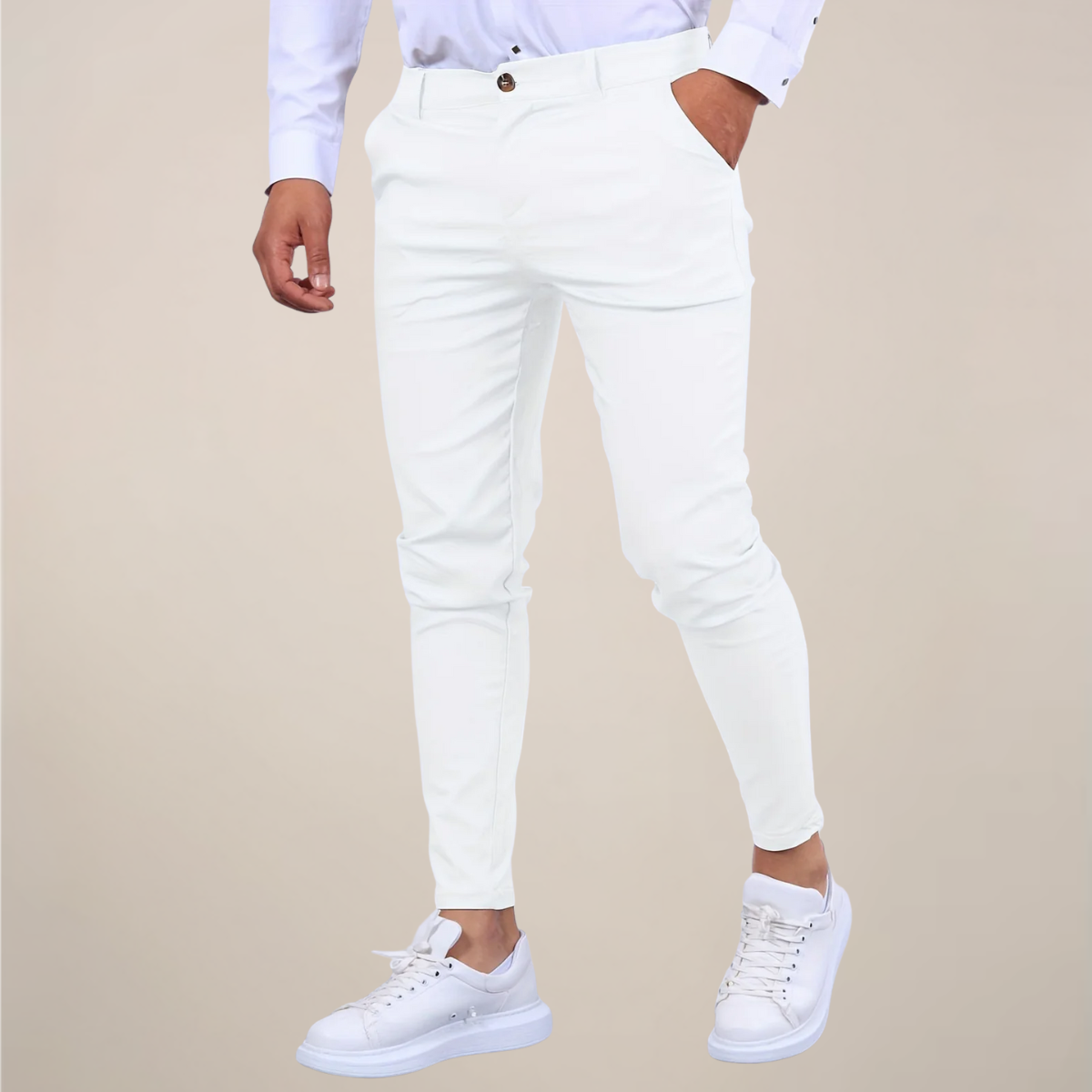 Men’s Skinny-Fit Chino Trousers – Sleek, Modern Cut for Smart Everyday Style