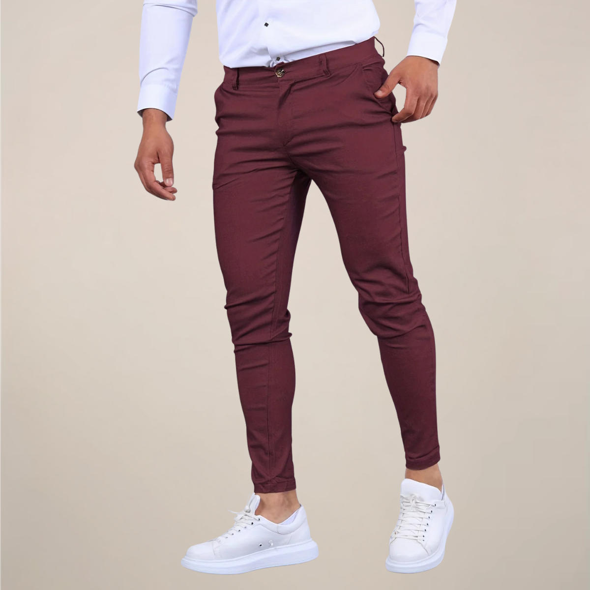 Men’s Skinny-Fit Chino Trousers – Sleek, Modern Cut for Smart Everyday Style