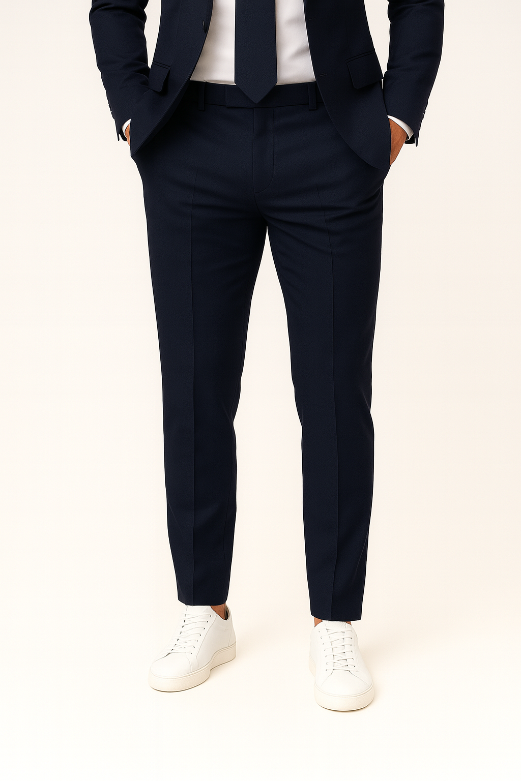 Men’s Slim Fit Navy Blue Suit – Tailored Two-Piece Blazer and Trousers