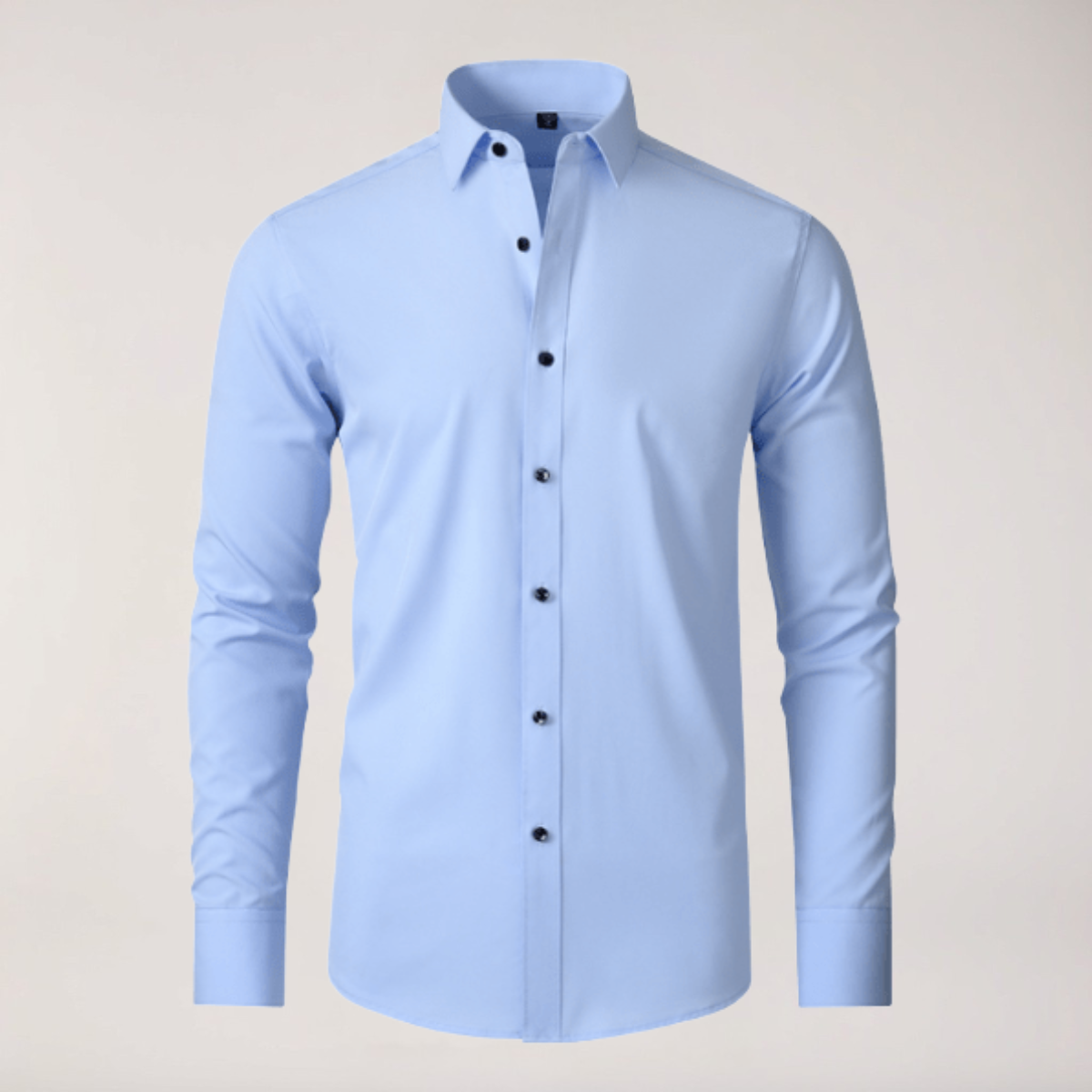 Men's Stretch Button-Up Shirt – Slim Fit Long Sleeve Dress Shirt for Business & Casual Wear
