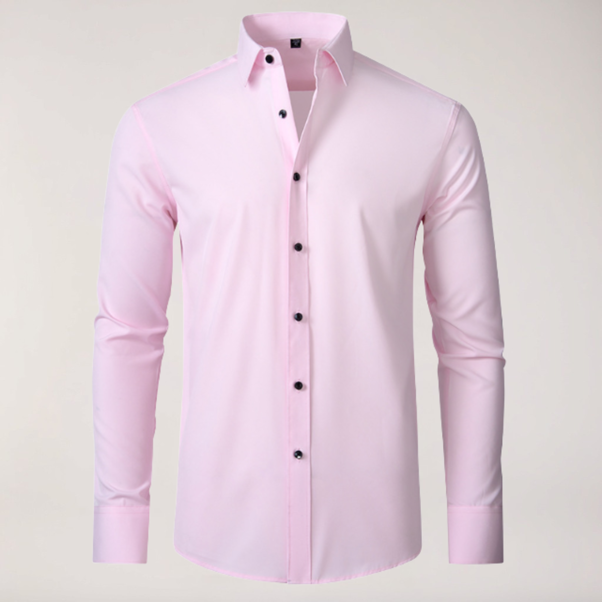 Men's Stretch Button-Up Shirt – Slim Fit Long Sleeve Dress Shirt for Business & Casual Wear