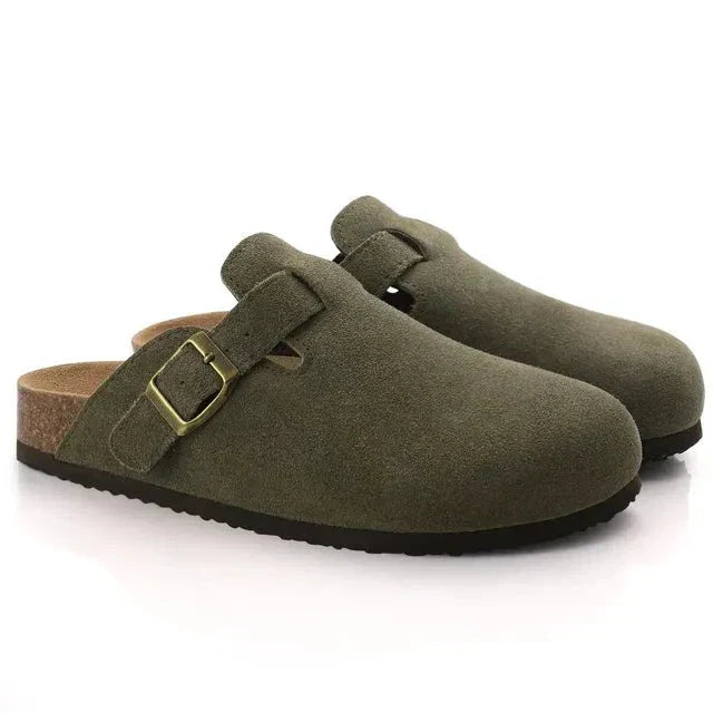 Men’s Suede Buckle Clogs – Slip-On Comfort with Smart-Casual Edge
