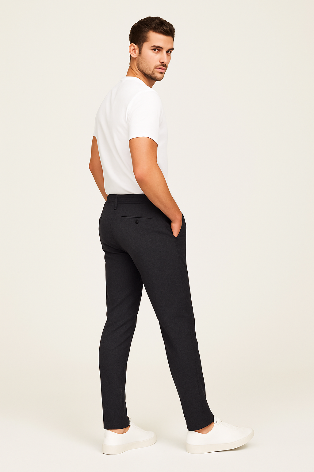 Men’s Tailored Trousers – Classic Flat-Front Workwear
